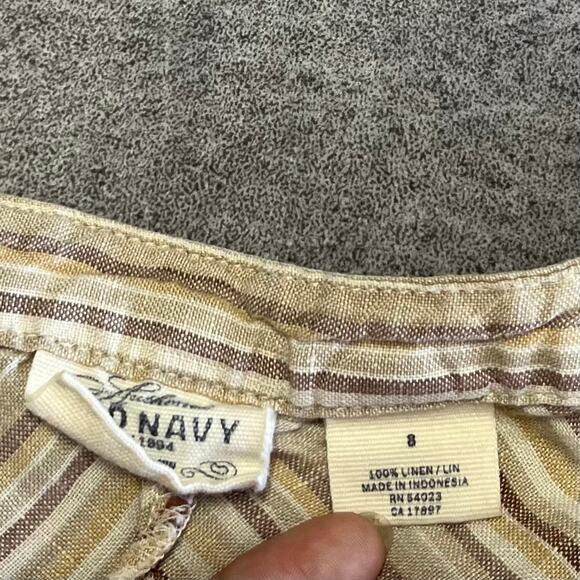 Vintage Old Navy Linen Striped Midi Skirt - Picture 4 of 7